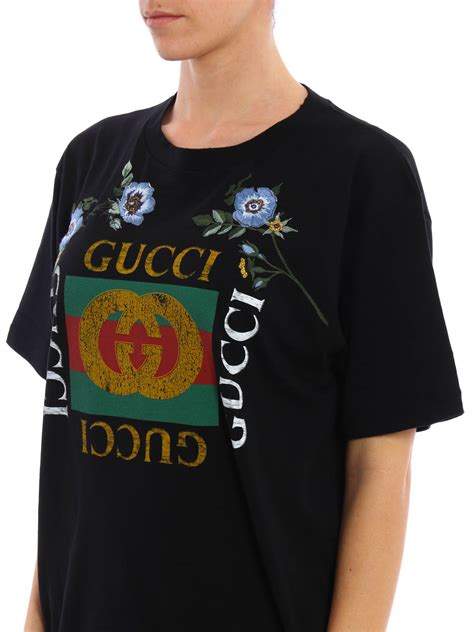 gucci embroidered shirt flower|authentic gucci t shirt men.